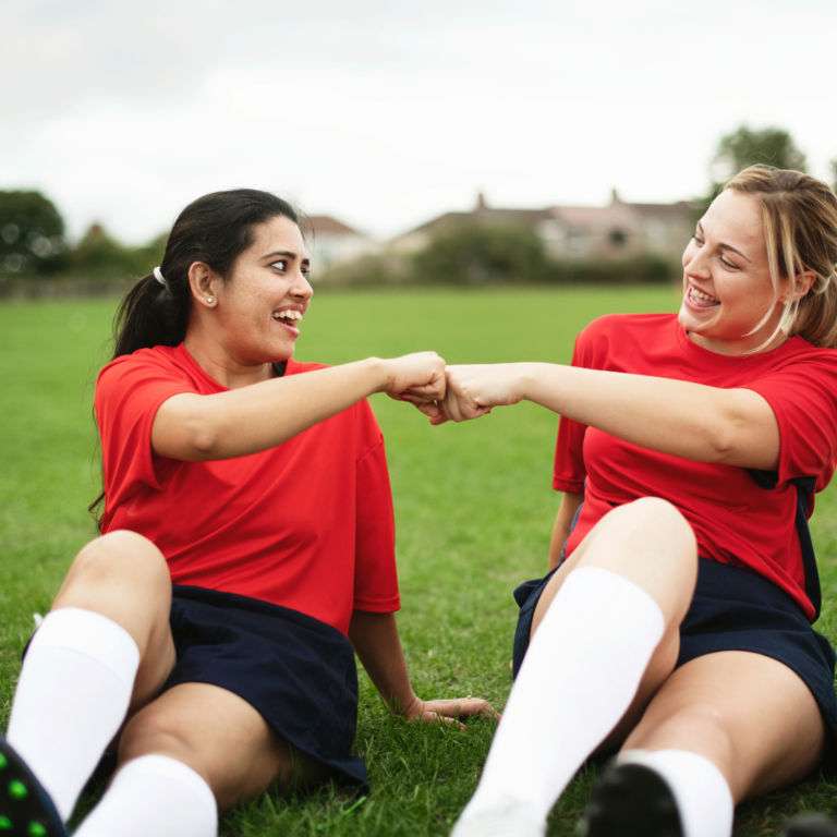 Two people connecting through sport