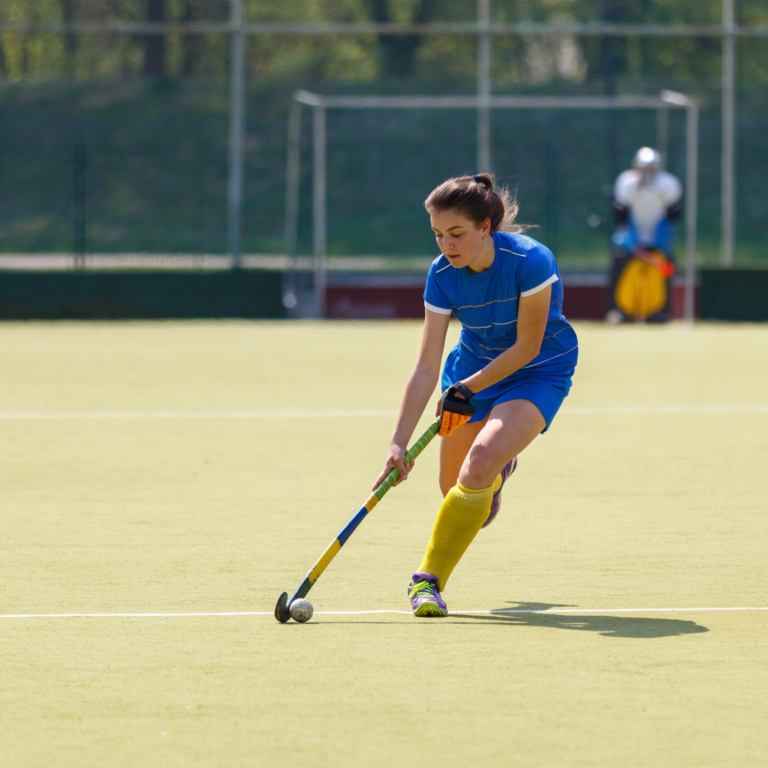 Person playing hockey